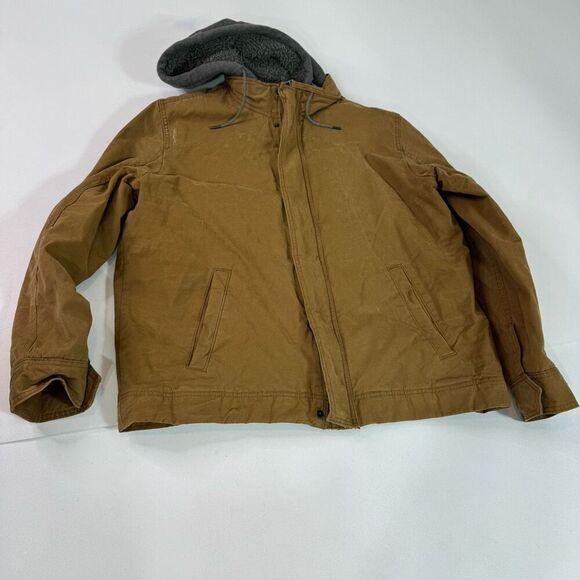 American Eagle Coat Men XL Lined Waxed Canvas Jacket Workmans Brown Sherpa Chore - Picture 1 of 10